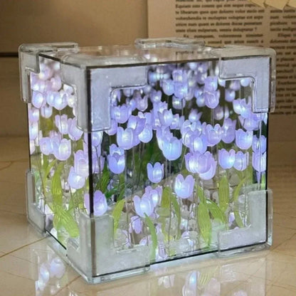 Tulip Flower Cube Three-Dimensional Small Night Lamp